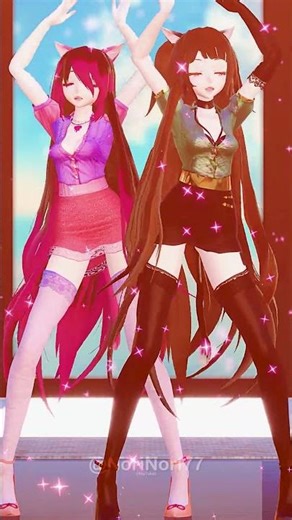 🔥Neko Girl K-POP Dance💃“Deja Vu” | Chara x Frisk, Kris & Betty | Undertale Deltarune Glitchtale MMD