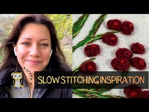 Relaxing Hand Stitching | Autumn Berry Embroidery with Beads