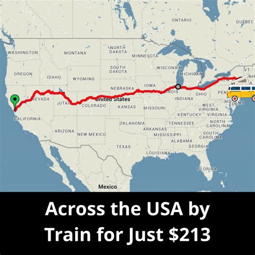 Across the USA by Train for Just $213 🇺🇸 Read More: 🔗👇 | Explore California