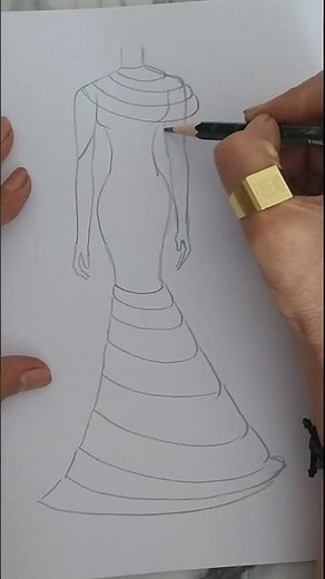 How to draw fashion sketch easy..#trending #art #fashion #fashionsketches #costumedesign