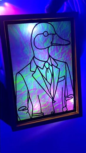 Satisfying DIY Art Reveal: Backlit Duck in a Suit! #craft #diy #creative
