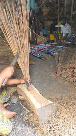 Amazing Coconut Leaf Stick Broom Making Process