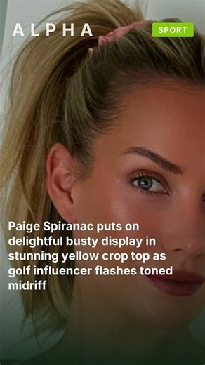 Paige Spiranac puts on delightful busty display in stunning yellow crop top as golf influe #shorts