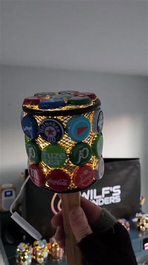 Upcycled Bottle Cap LED Lamp • Mahou Peroni Corona J2O • Handmade Battery Light • Eco Recycled Bar Decor - Etsy