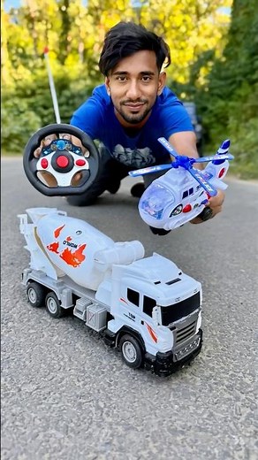 Toy Helicaptor and Rc Cemant Miixer Truck Unboxing 😄