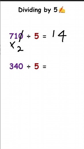 Divide by 5 in Seconds! (Easy Math Trick) #mathtrick #mentalmath #learnmath