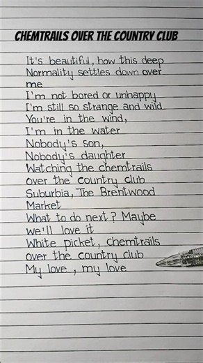 Chemtrails Over the Country Club Lyrics Song by Lana Del Rey