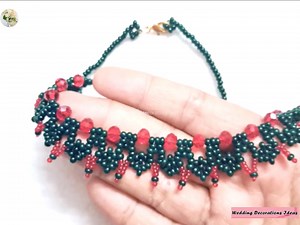 How to Make Beaded Crystal Seed Bead Choker Necklace Tutorial | Wedding Decoration Ideas