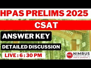 HPAS 2025 | PAPER DISCUSSION | ANSWER KEY (Part-1) | GS-2 (CSAT) #hpas #has #answerkey