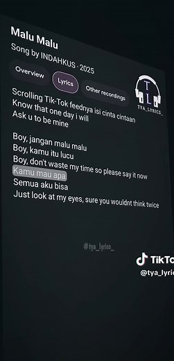 Malu Malu: Lirik Lengkap dan Makna