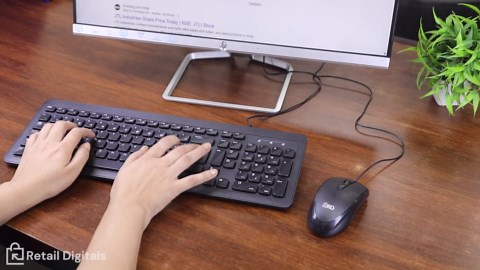 Wired USB Keyboard | Full-Sized | Ergonomic | Soft Typing | QWERTY Layout | Black