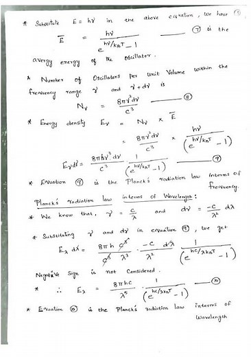Planck's radiation law - Planck's law of Black body Radiation