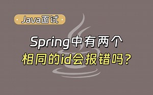 【Java面试最新】Spring中有两个相同的id会报错吗？