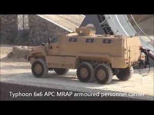 Typhoon Spartan APC KAMAZ 4x4 light truck Streit Group live demonstration IDEX 2013