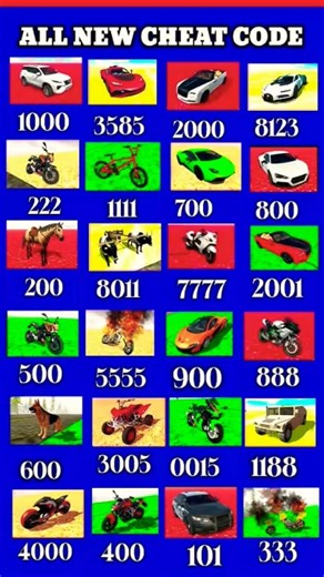 Indian Bikes Driving 3D || All NEW CHEATS CODES #shorts #short