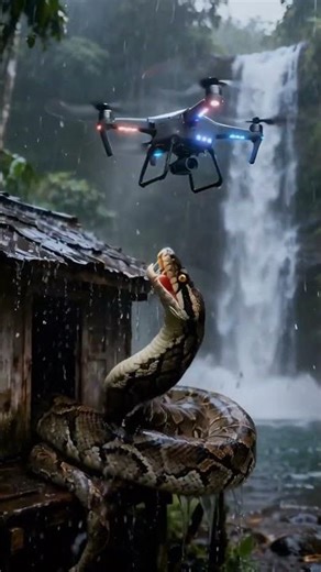 #14 A Python vs. a Drone During Heavy Rain #rain #wildlife #python #shorts #animals