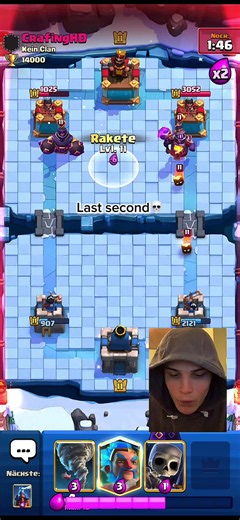 Clash Royale Mega Knight comeback — intense close-call gameplay
