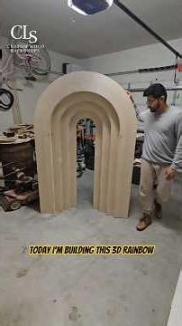 How to Build a 3D Rainbow Arch Backdrop (Part 1) | DIY Wooden Backdrop #Shorts #DIYBackdrop
