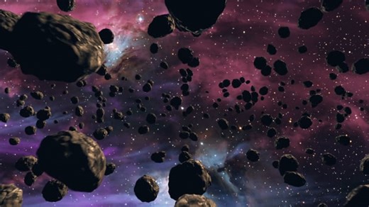 Asteroids, Space, Galaxy. Free Stock Video