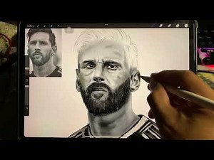Step-by-Step Guide to Drawing Messi's Face in Procreate #leonelmessi #messi