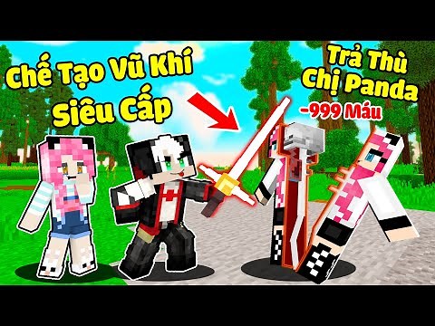 REDHOOD CHALLENGES TO CREATE SUPER WEAPONS IN MINECRAFT*REDHOOD TROLL PANDA WITH PRO'S TREASURE