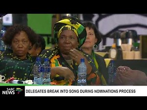 Delegates break into songs during the nomination process at the ANC 55th National Conference