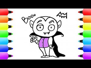How to Draw a Vampire | Easy Monsters Coloring Book and Drawings for Kids