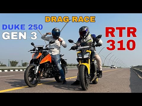 NEW KTM DUKE 250 VS NEW TVS APACHE RTR 310 [ DRAG RACE ]