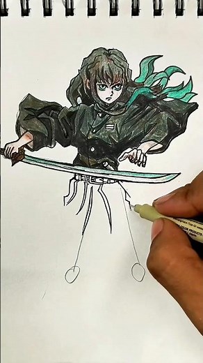 How to draw Tokito Muichiro from demon slayer || quickdrawing #anime #demonslayer #shorts
