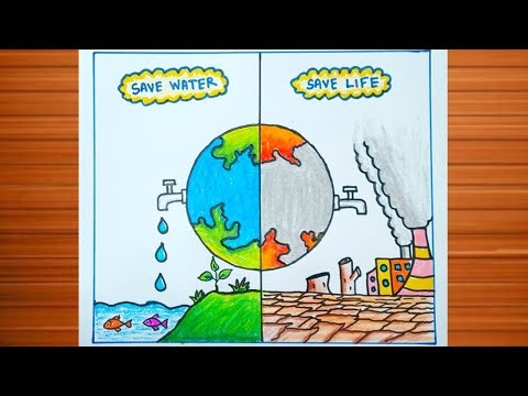 How to Draw Save Water Save Earth / Save Water Drawing Easy