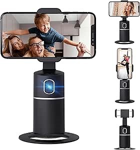 Amazon.com: Auto Tracking Tripod, Face Tracking Phone Holder 360 Tripod Phone Camera Mount, Selfie Stick No App, Battery Operated Smart Shooting Holder for Live Vlog Shooting (Black) : Cell Phones & Accessories