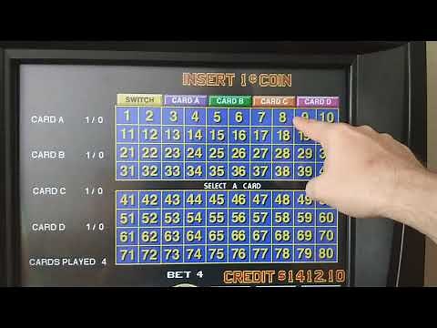 Four Card Keno: $1 4:1 System 4 -9-20