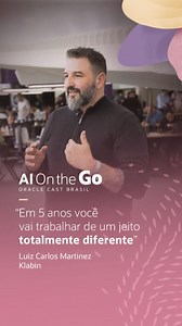 O primeiro episódio do programa AI On the Go, do Oracle Cast Brasil, já está no ar! Felipe Patané comenta a visão de Luiz Carlos Martinez, da Klabin, que aposta na integração entre agentes de IA como a próxima grande transformação: processos mais automatizados e uma mudança radical na forma como usamos a tecnologia. Assista ao episódio completo e descubra como líderes de grandes empresas estão antecipando o futuro da IA. Link na bio. Já deu o play na série AI On the Go? ▶️ Acesse o link na bio. 