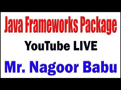 Java Frameworks Package tutorials by Mr. Nagoor Babu Sir