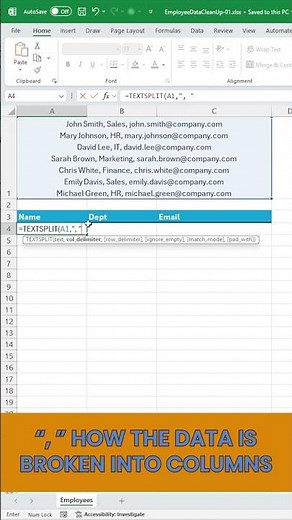 Excel Trick: Split Multi-Line Data into Rows & Columns #excel #spreadsheetformulas