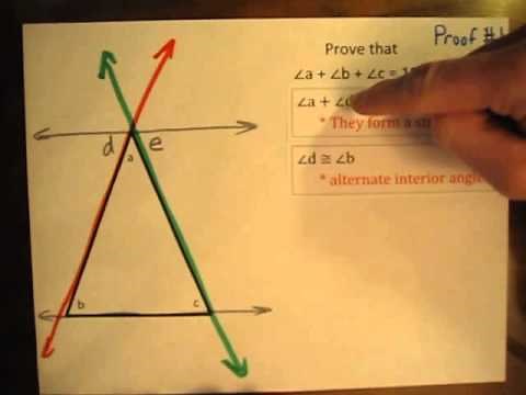 Proving the Interior Angles of a Triangle Add Up to 180 Degrees