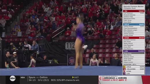 HELLOOOO EMILY INNES. It's a 9.875 for her first routine as a Tiger! 📺 ABC | LSU Gymnastics