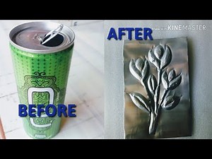 DIY Make beautiful Aluminum embossing out of old tin | Best out of waste art| Aluminum embossing