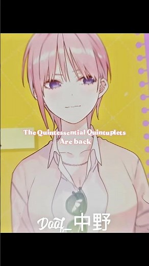 Ichika, Nino, Miku. Yotsuba, and itsuki Nakano from the anime The Quintessential Quintuplets #anime