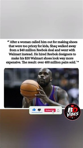 *`SHAQ TURNED DOWN $40 MILLION TO MAKE $20 SHOES FOR KIDS... AND SOLD 400 MILLION PAIRS!`*\r#viralvd