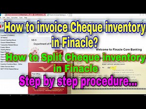 How to Invoice Cheque inventory in Finacle | How to Split Cheque Inventory | Finacle Inventory #HIMC