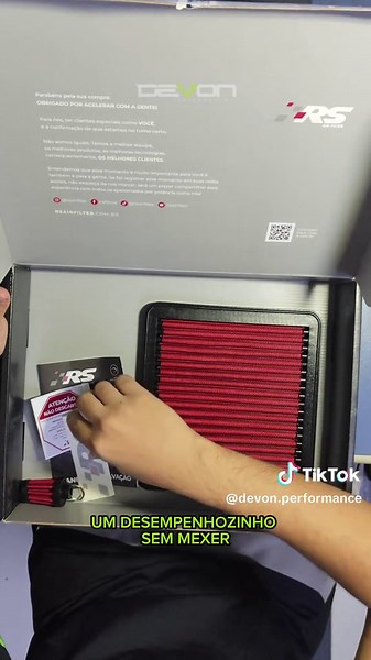 Unboxing time: filtro de ar RS na área! #devonperformance #remap #filtrodear #filtrodearesportivo #filtrors #airfilter #maispotência