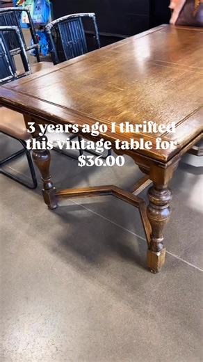 3 years after making over this vintage farmhouse table and I’m still as happy with it as the day I finished it! We’ve had so many memories around this table with family and friends, and I can only imagine the family who owned it before me. This table has served holiday meals and family dinners for decades and I hope it will continue for many more Comment “table” and I’ll send you a dm with a link to the tools and supplies you’ll need to makeover your own furniture Make sure you’re following @our