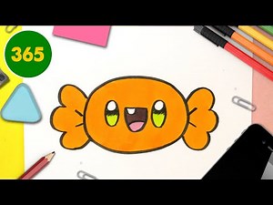 COMMENT DESSINER UN CARAMEL KAWAII - dessins kawaii faciles - dessiner des aliments kawaii