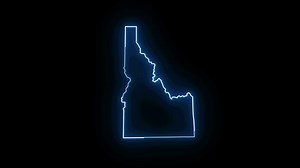 Download Idaho state map animation with glowing neon effect for free