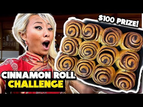 $3000 PRIZE CINNAMON ROLL CHALLENGE in Taiwan!! #RainaisCrazy - Feed the Wife Bakery ‪@RainaHuang‬