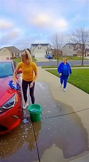 Unexpected Water Prank! A car wash turns into a hilarious splashy surprise! #fblifestyle #AI Generated using Kling AI . . . (For entertainment purposes only. Consult professionals if guidance on activities is presented. No brand affiliation is implied if any are shown. If inspired by true events, creative adaptations may be included. Content may include public footage.) | Fabiosa Daily