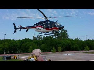 Medical Air - Evac LifeTeam Helicopter Landing at LGMC Hospital Granbury Texas