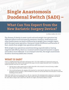Single Anastomosis Duodenal Switch (SADI) – What Can You Expect from the New Bariatric Surgery Device? - Obesity Action Coalition