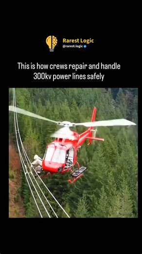 Rarest Logic | Educational 🧠 | You’re looking at one of the most intense jobs in modern aviation. That helicopter isn’t just hovering. It’s assisting live-line... | Instagram